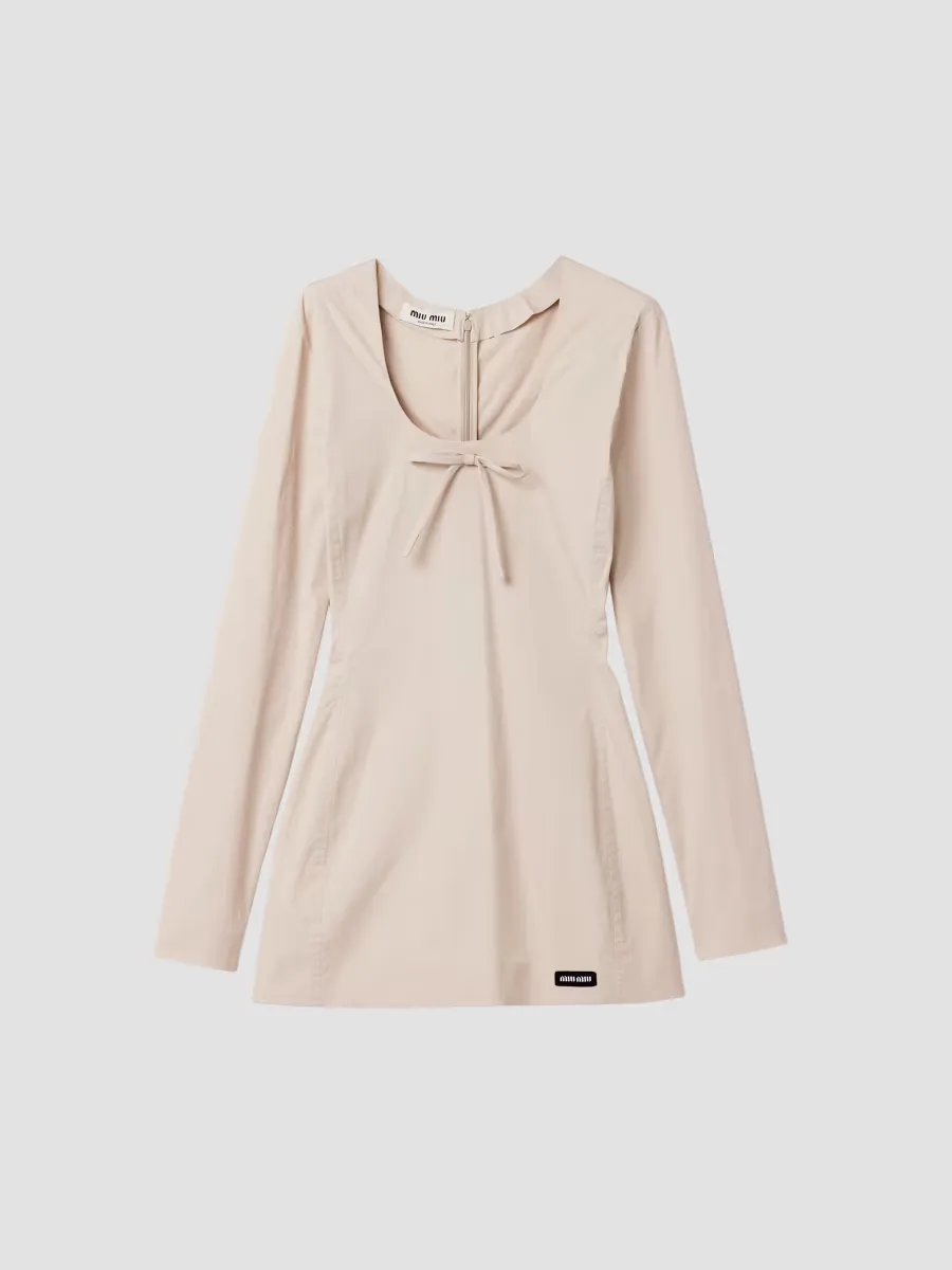 Stretch Poplin Mini Dress by Miu Miu