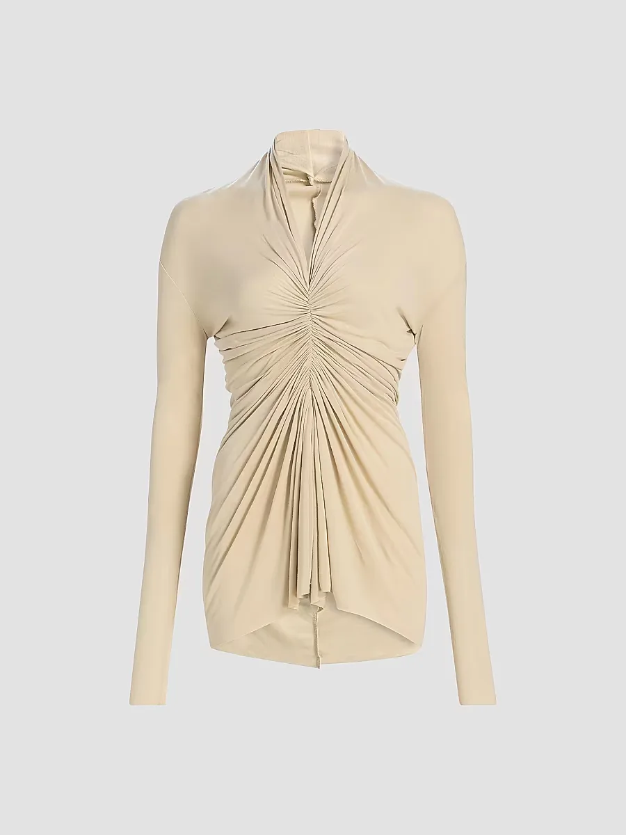 Radiance Ruched Long-Sleeve Top by Rick Owens