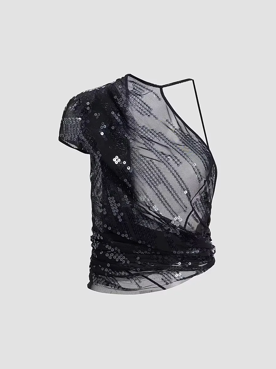 Tungsten Sheer Sequined Top by Rick Owens