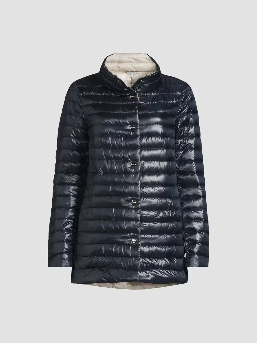 Ultralight Reversible A-Line Down Jacket by Herno