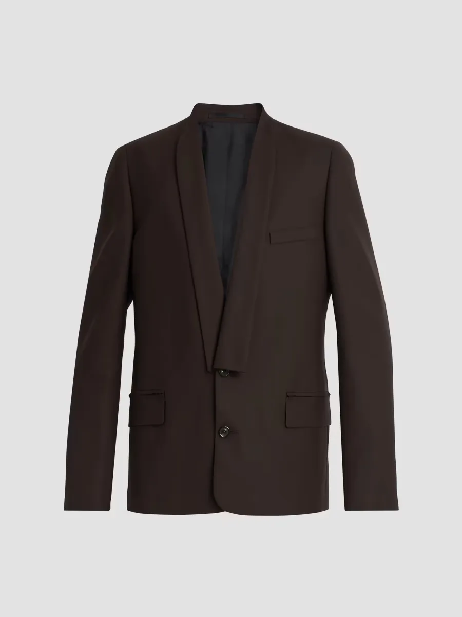 Minimal Collar Wool Blazer by Maison Margiela