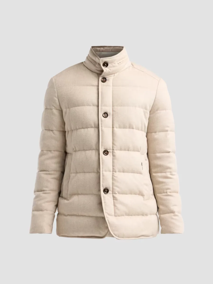 Nolde Quilted Wool-Cashmere-Blend Jacket - Stone by Moorer
