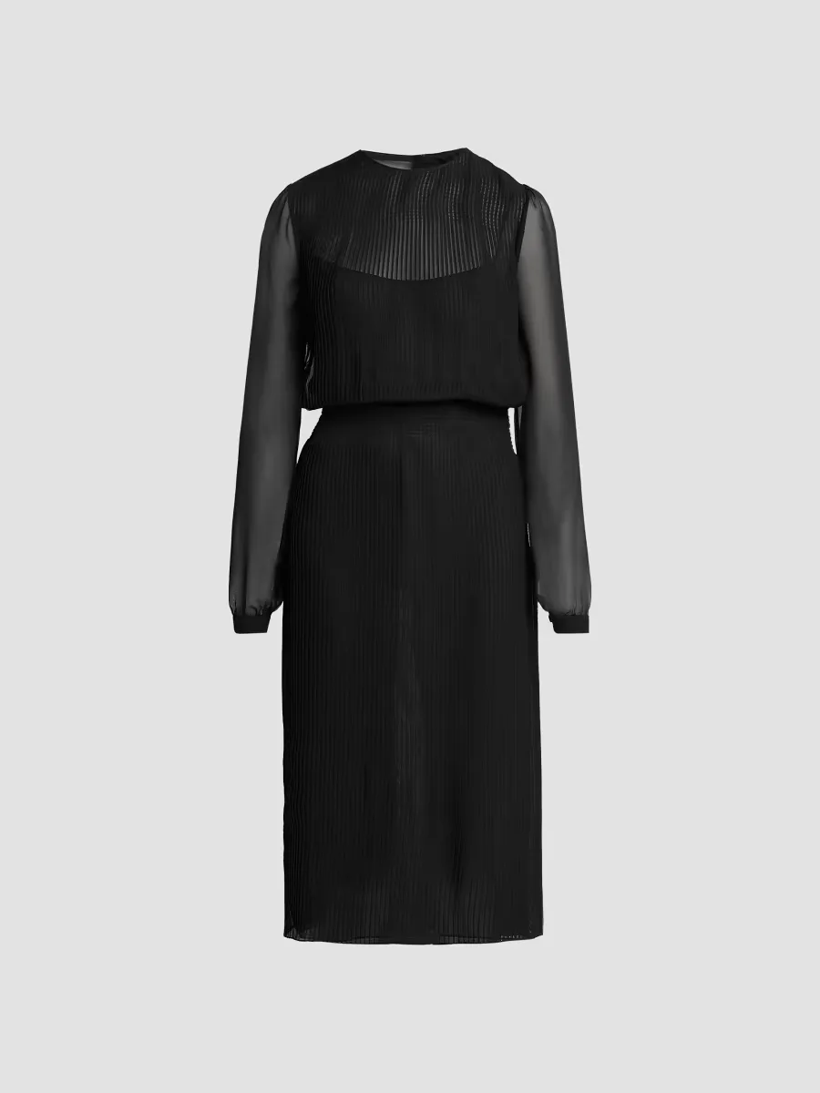 Sheer Stripe Blouson Midi Dress by Tom Ford
