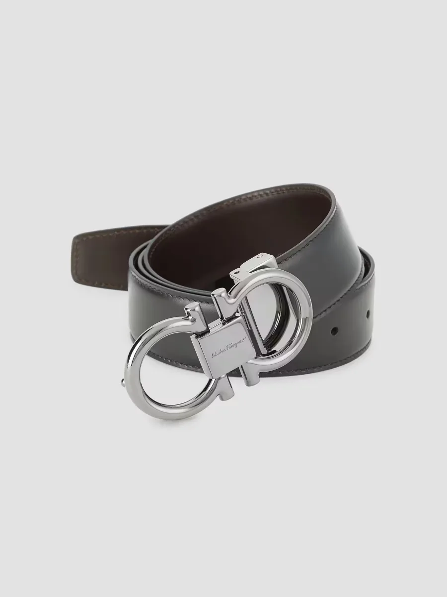Gancini Buckle Cut-to-Size Reversible Belt by Ferragamo