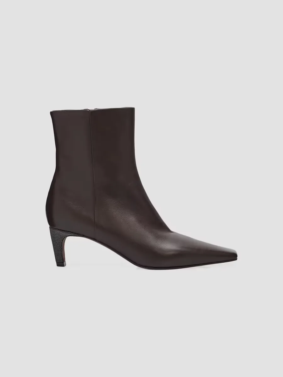 Monili 55MM Leather Ankle Boots by Brunello Cucinelli