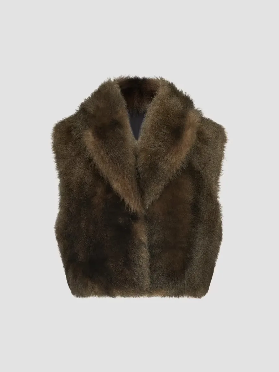 Soft Shearling Vest by Brunello Cucinelli