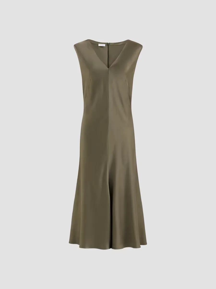 Satin Cady Flared Dress