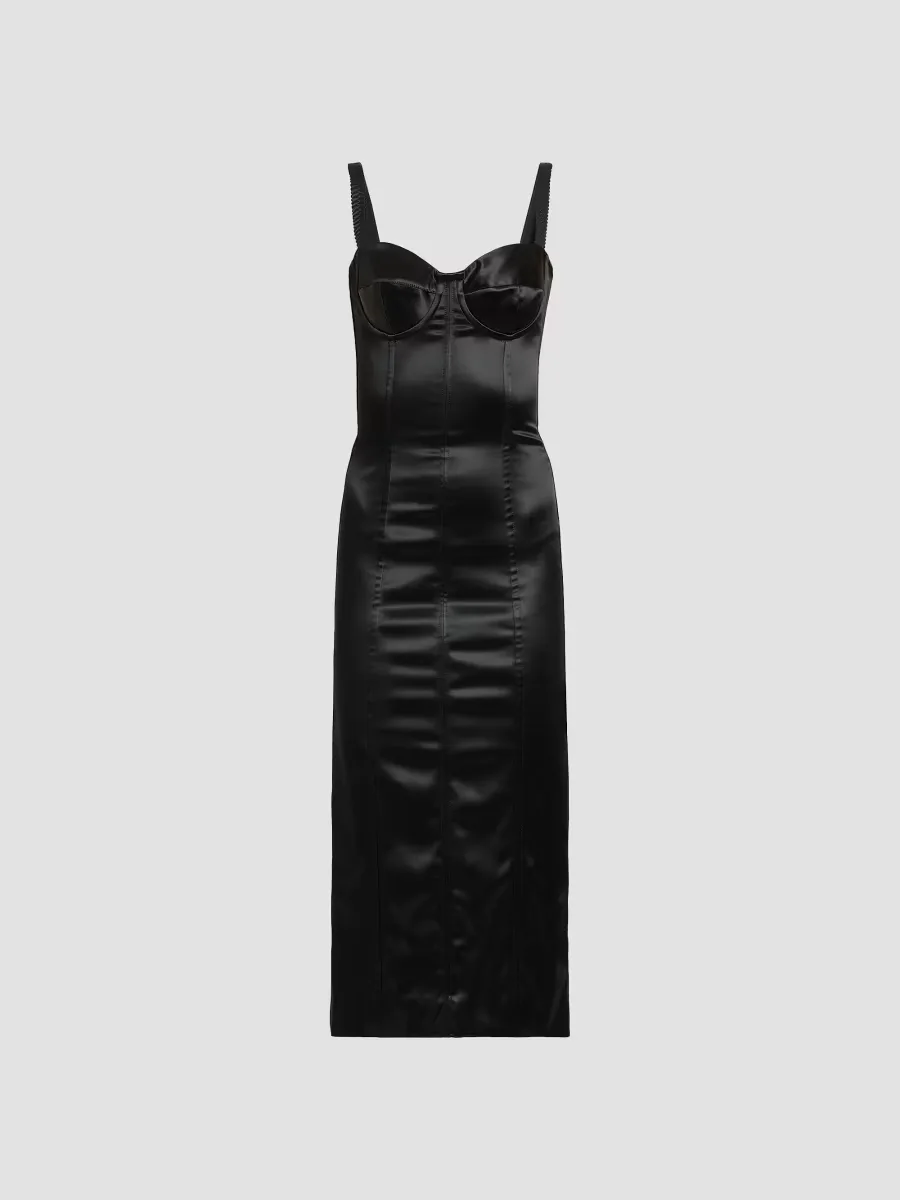 Satin Corseted Midi-Dress by Dolce & Gabbana