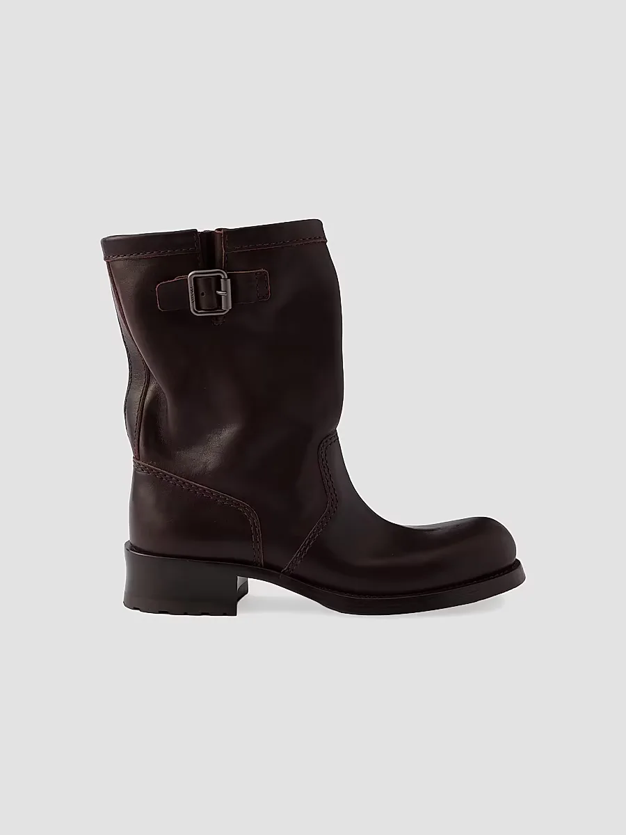 Leather Mid-Calf Boots
