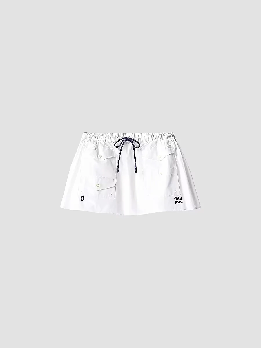 Poplin Miniskirt by Miu Miu