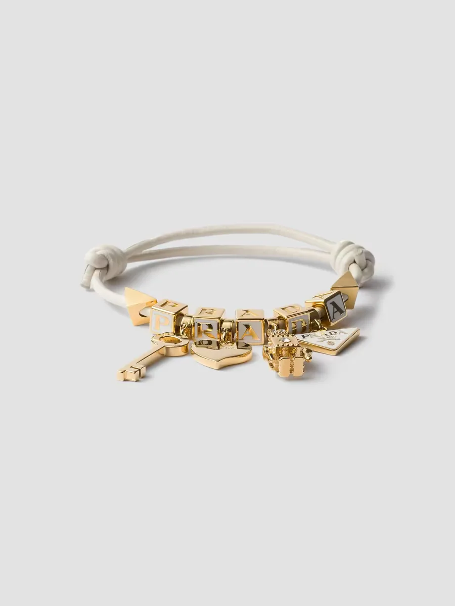 Nappa Leather and Metal Bracelet by Prada