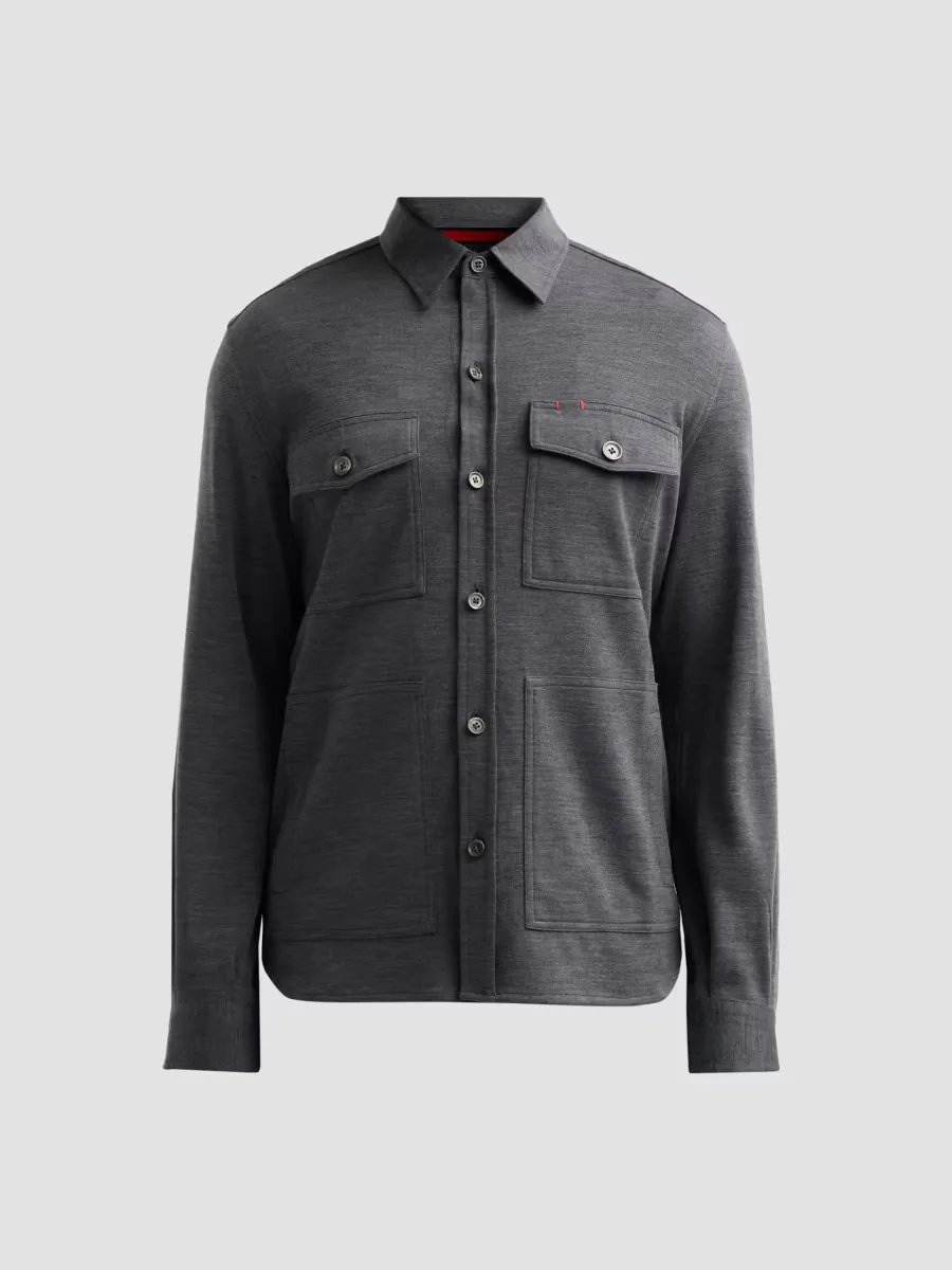 Wool-Nylon-Blend Jersey Overshirt by Isaia