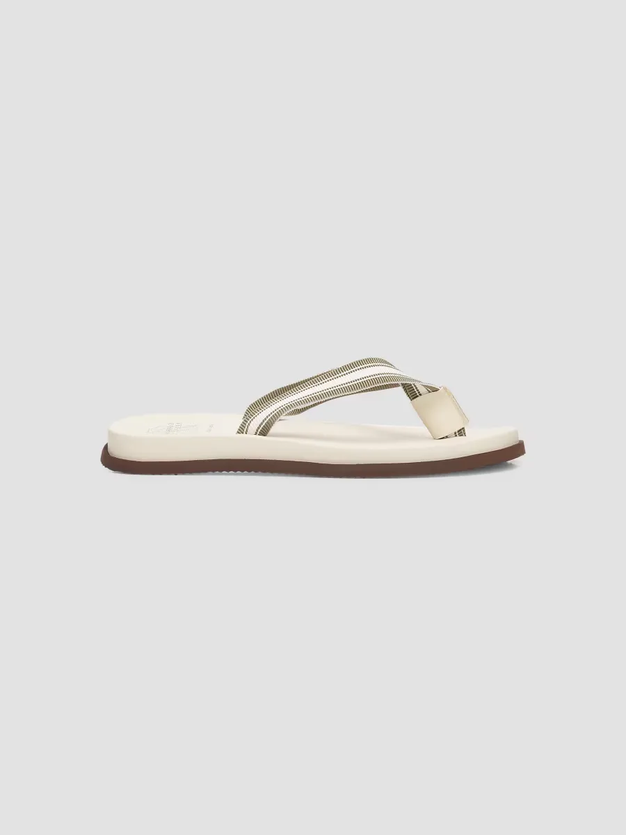 Striped Leather Flip-Flops by Brunello Cucinelli