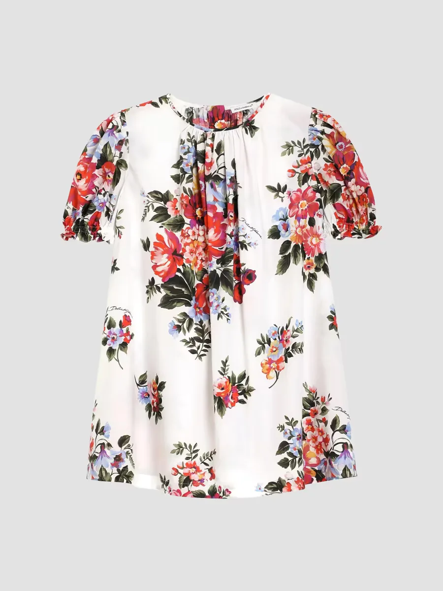 Floral Puff-Sleeve Dress by Dolce & Gabbana