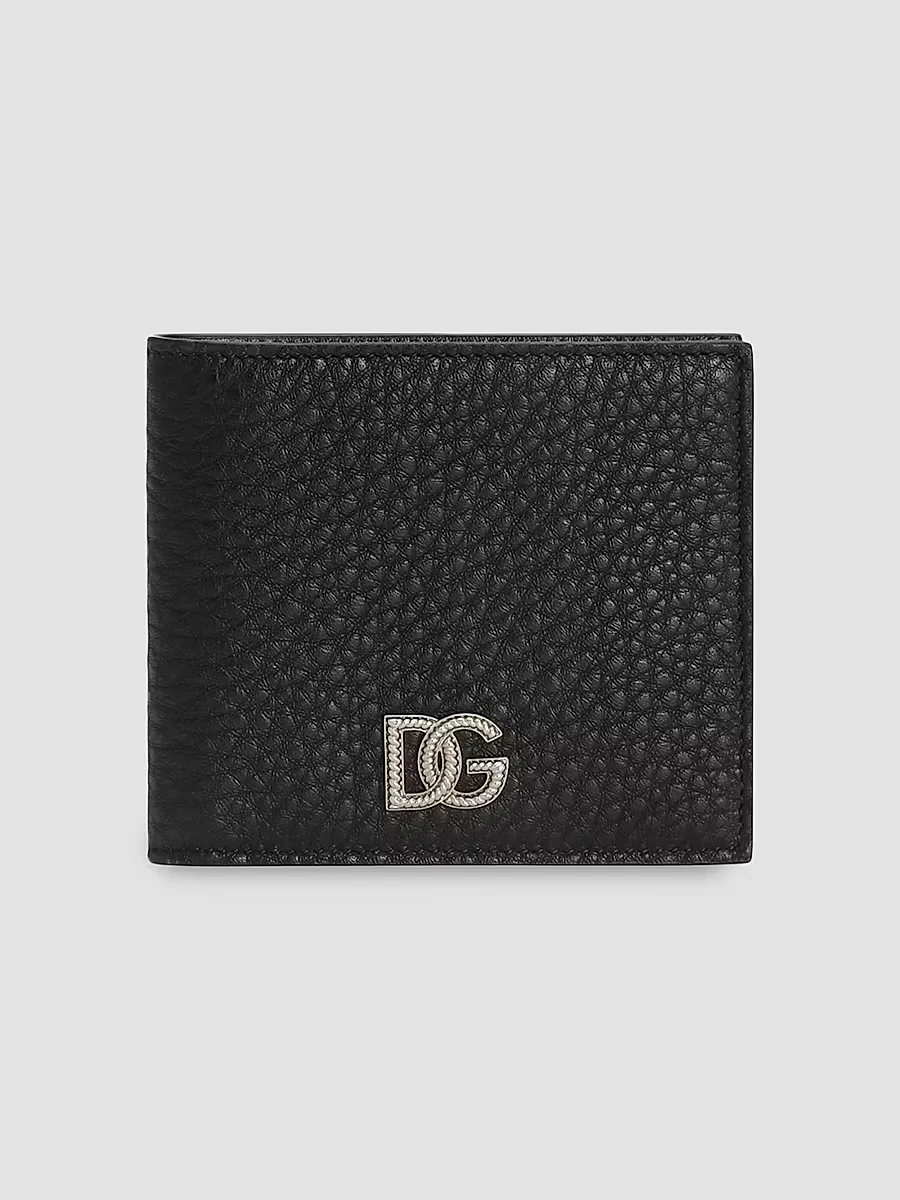 DG Pebbled Leather Bifold Wallet by Dolce & Gabbana