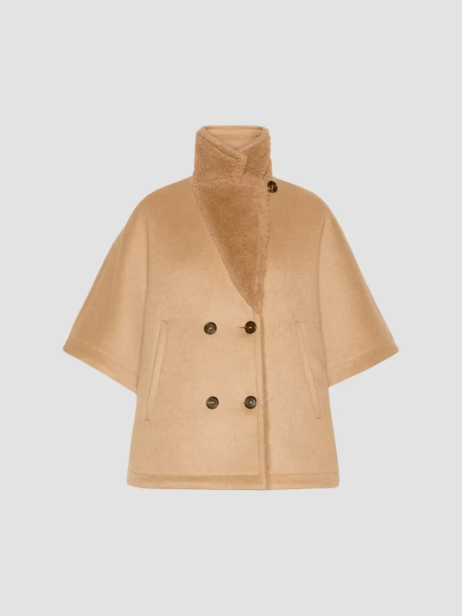 Camel and Teddy Reversible Cape