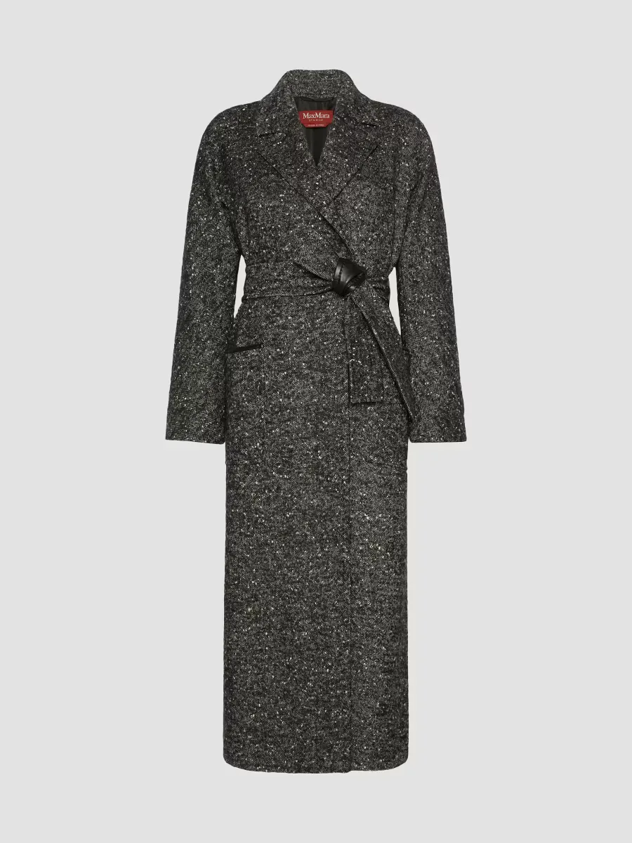 Wool Tweed Robe Coat by Max Mara