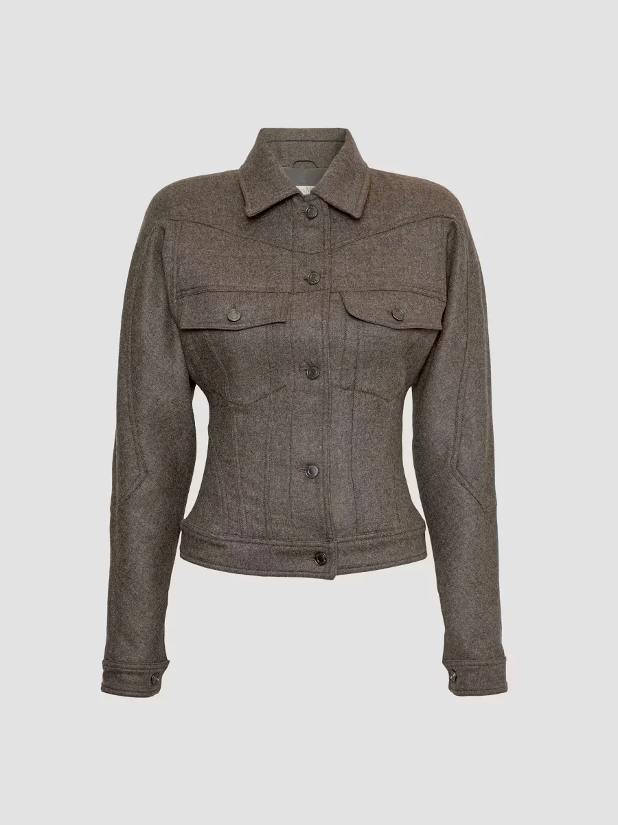 Felted Wool Trucker Jacket by Max Mara