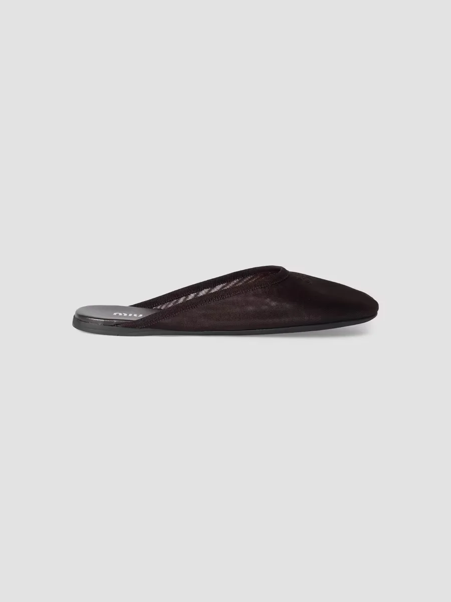 Mesh Fabric Slippers by Miu Miu