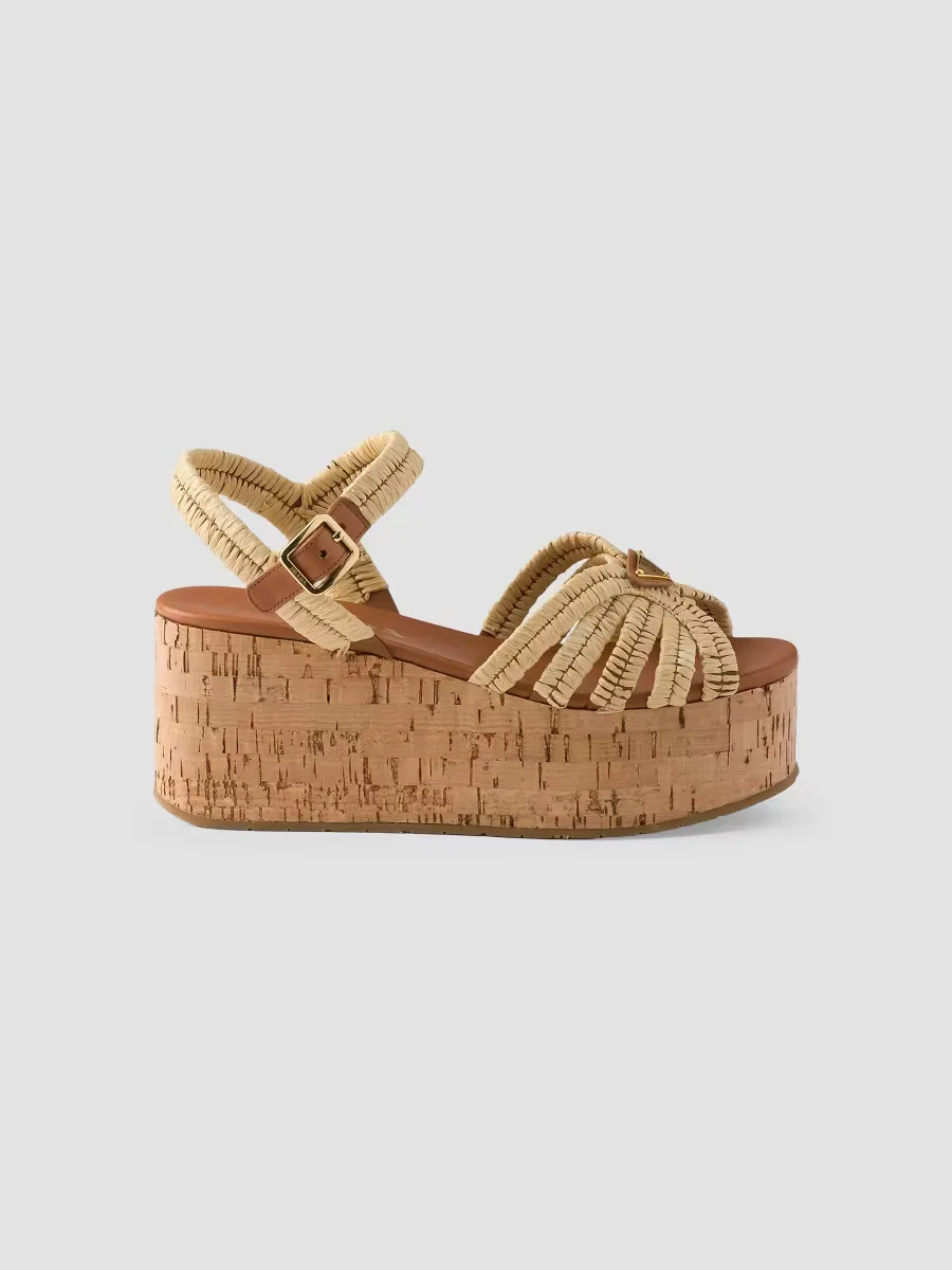 Crochet Platform Sandals by Prada