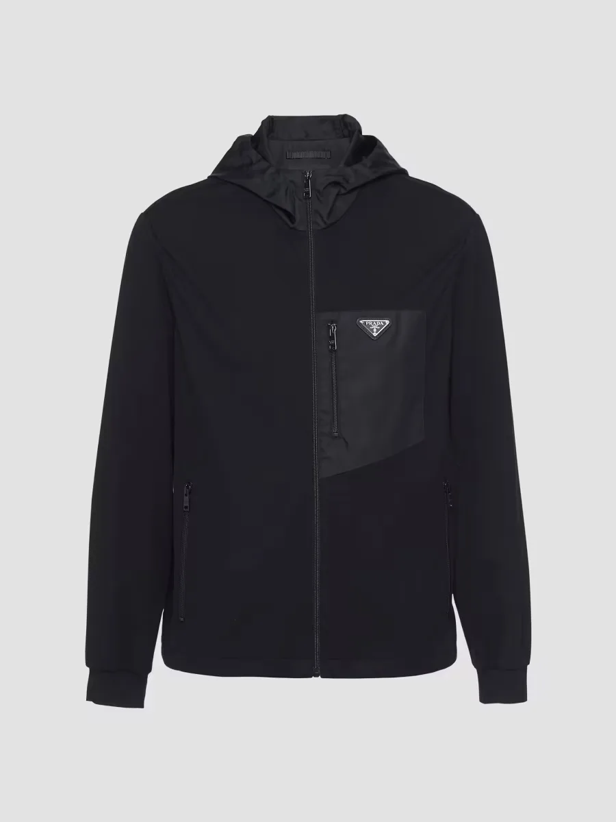 Technical Cotton and Re-Nylon Cardigan by Prada