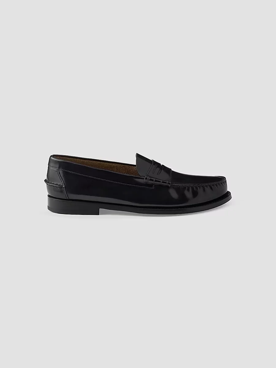 Brushed Leather Loafers