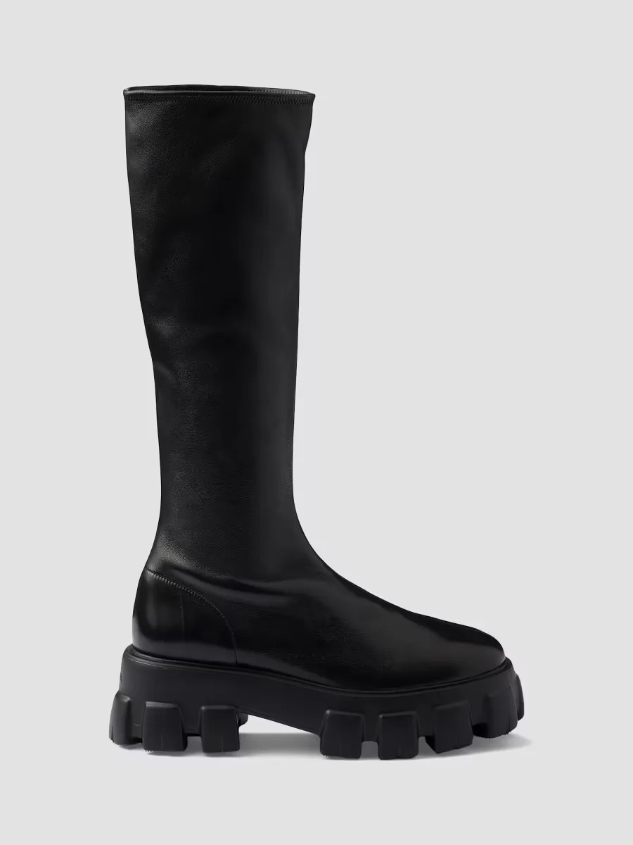 Monolith Stretch Nappa Boots by Prada