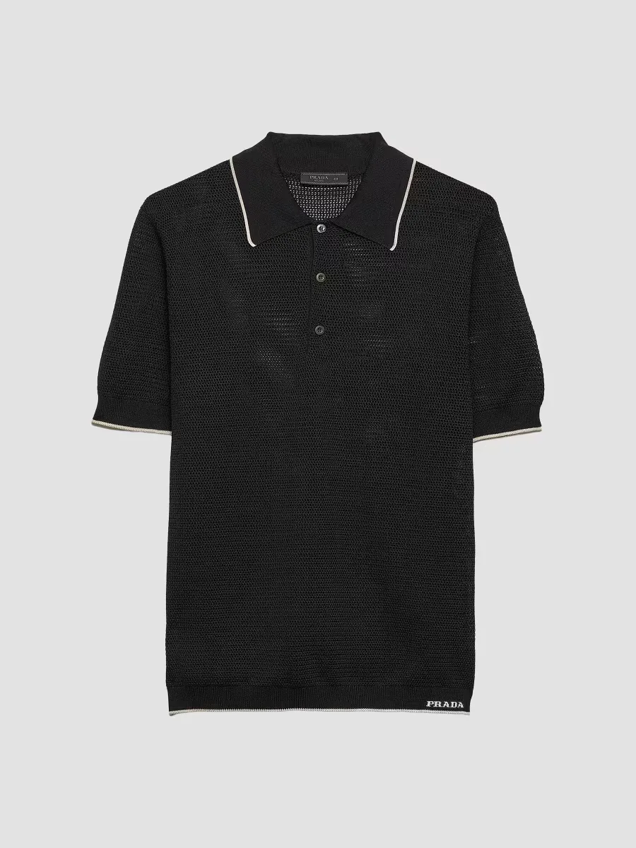Silk and Cotton Polo Shirt by Prada