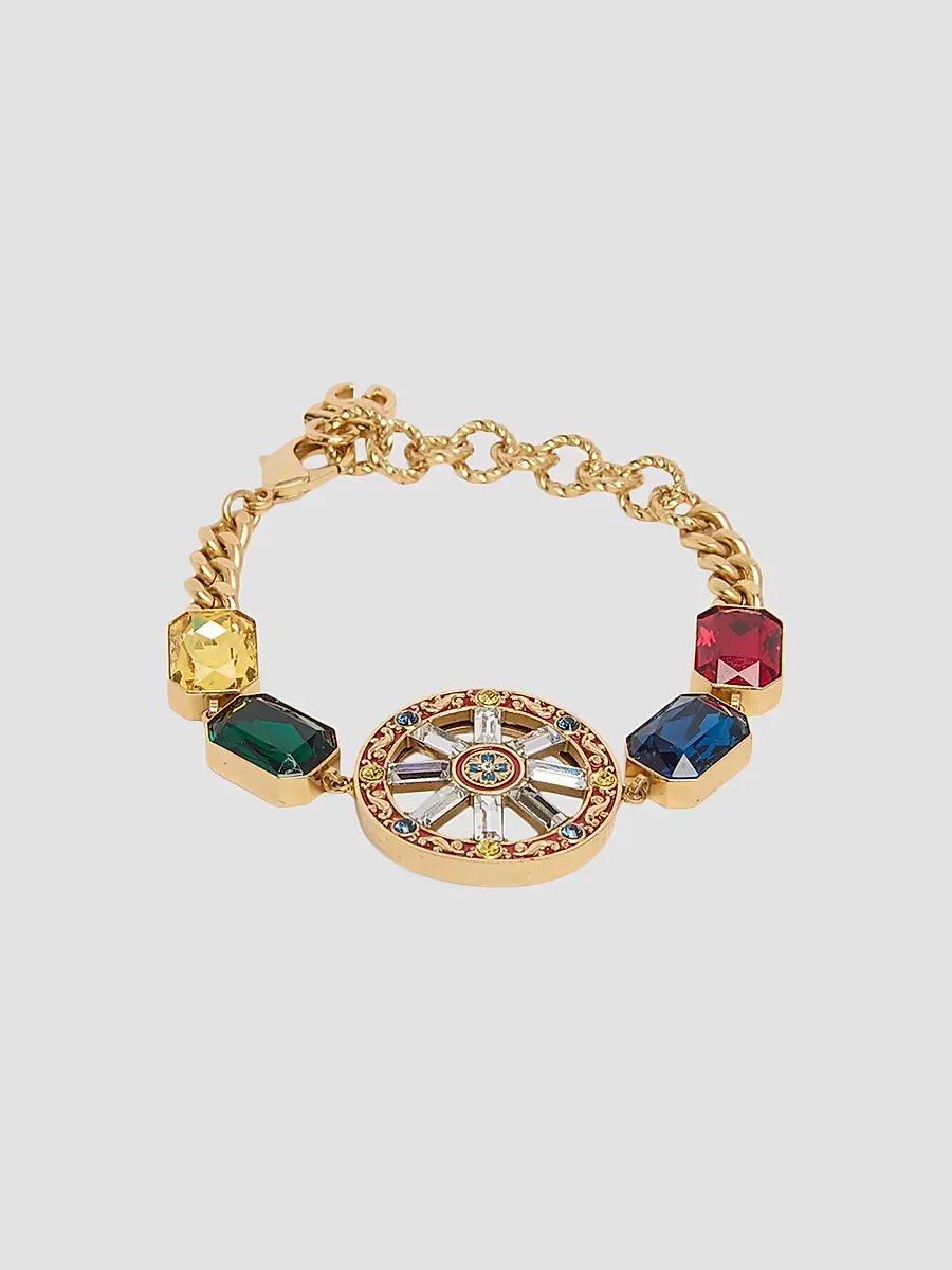 Carretto Wheel Goldtone & Glass Crystal Bracelet by Dolce & Gabbana