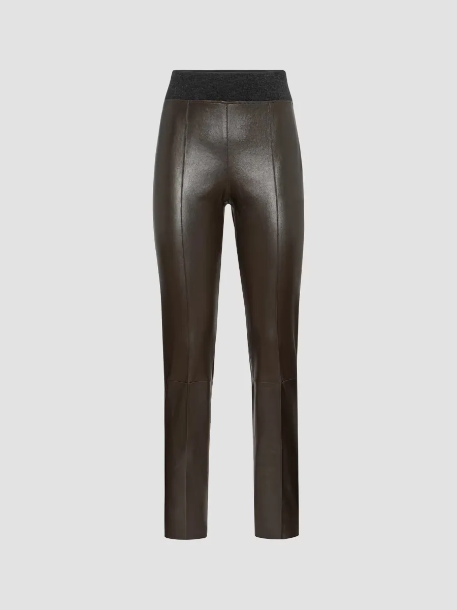 Stretch Nappa Leather Leggings by Brunello Cucinelli