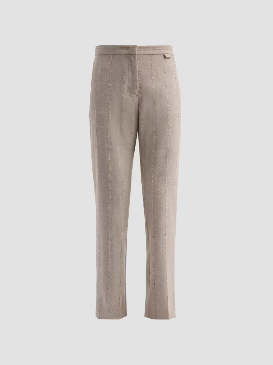 Filo Diamant Wool-Blend Pinstriped Flannel Trousers by Fabiana Filippi