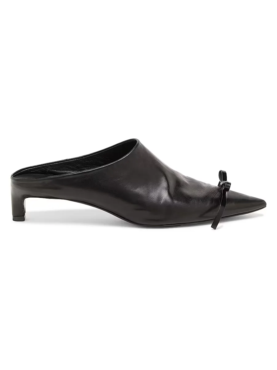 25MM Bow-Detail Leather Mules by Jil Sander