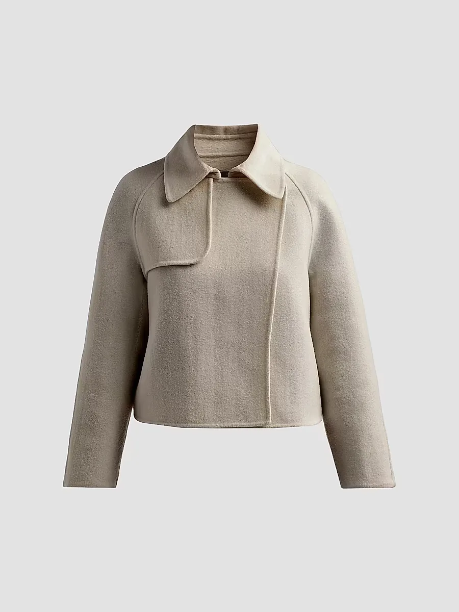 Wool-Cashmere Short Trench Coat by Fabiana Filippi