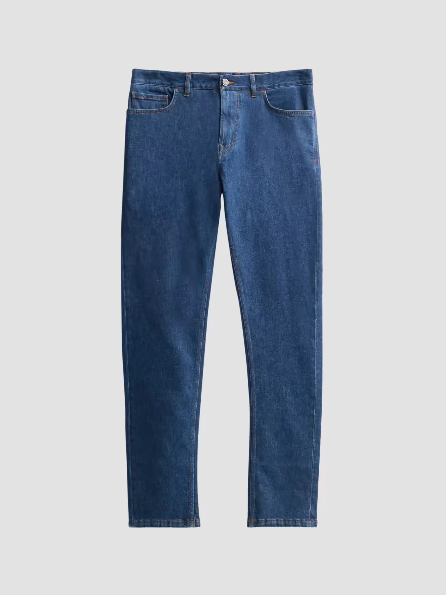 Indigo Slim-Straight Jeans by Isaia