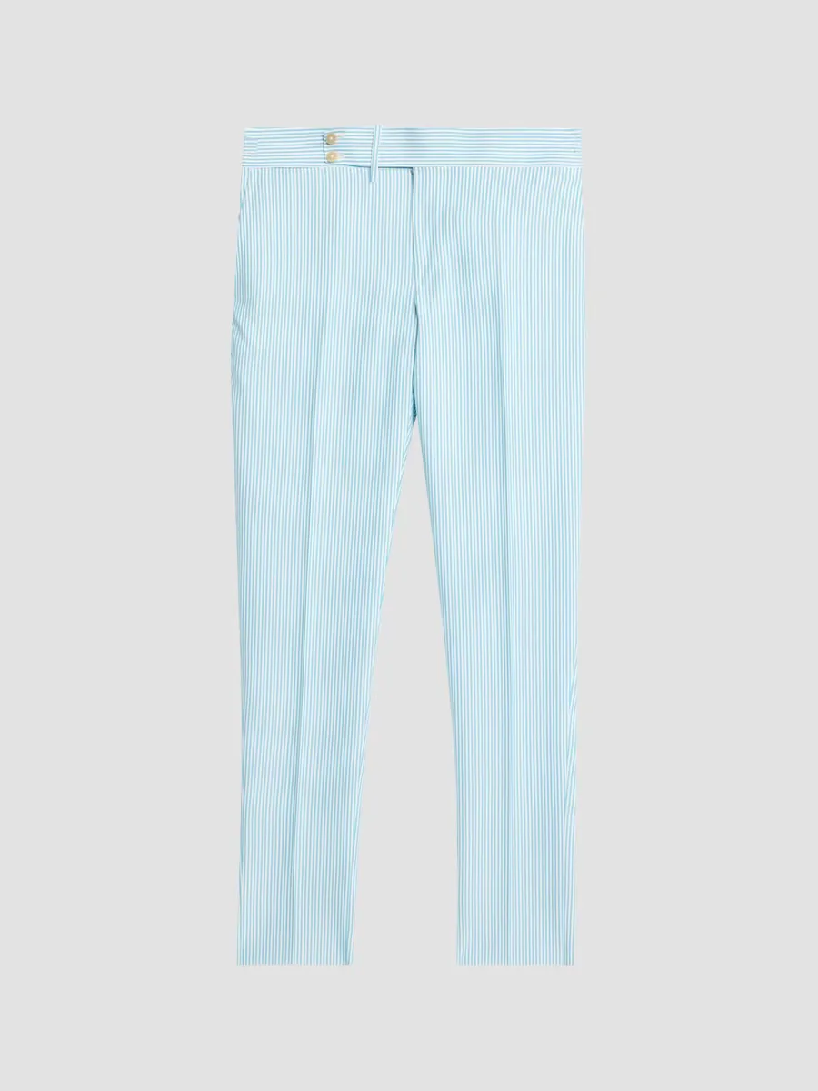 Seersucker Cotton-Silk Trousers by Isaia