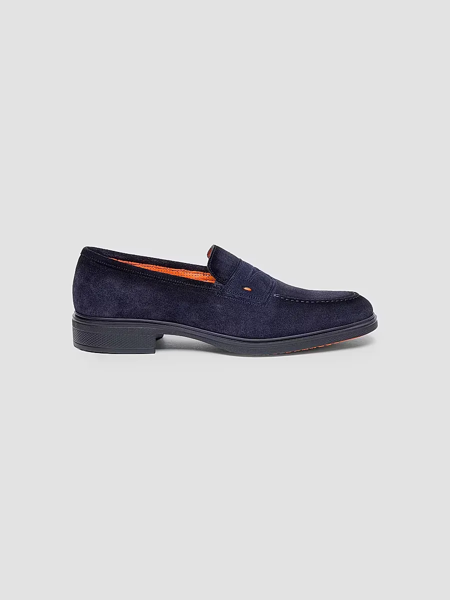 Easy Suede Penny Loafers by Santoni