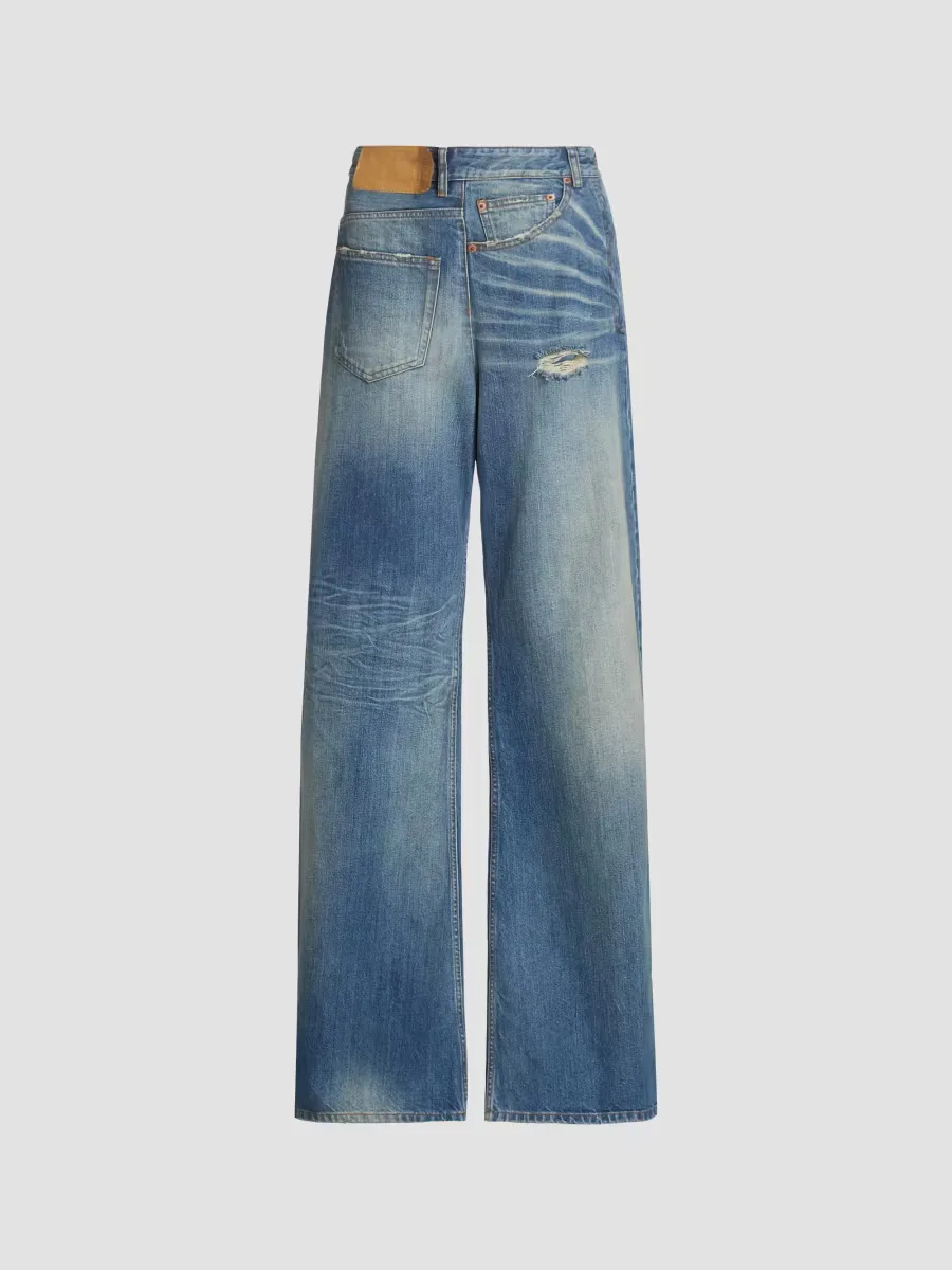 MM6 Maison Margiela Twisted Distressed Straight-Leg Jeans