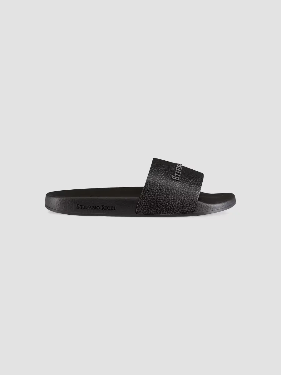 Calfskin Leather Slides by Stefano Ricci