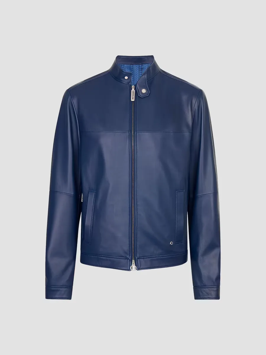 Lambskin Leather Biker Jacket by Stefano Ricci