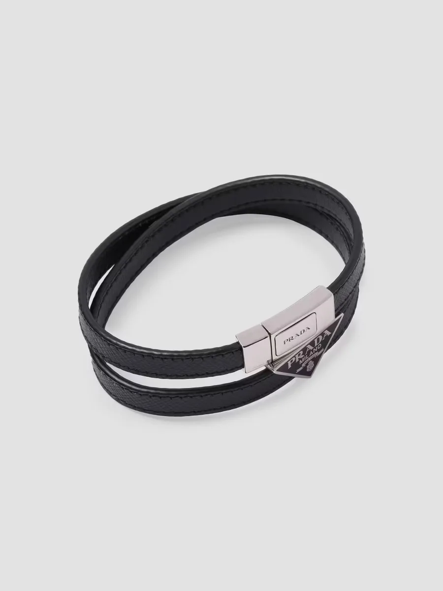 Saffiano Leather Bracelet by Prada