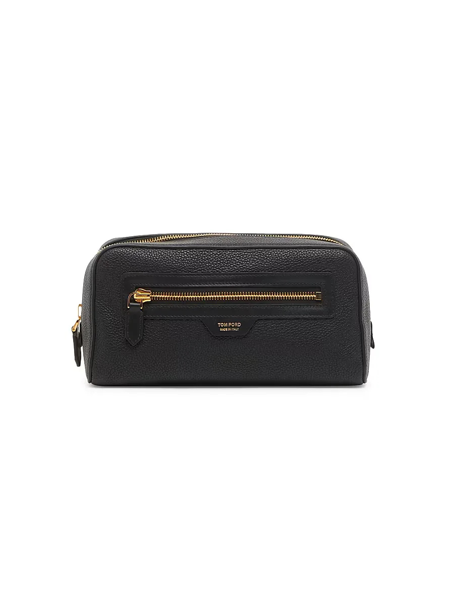 Soft Grain Leather Smart Toiletry Case