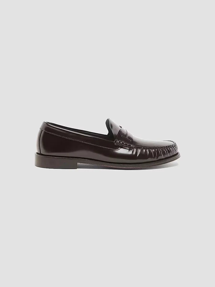 Burnished Leather Penny Loafers