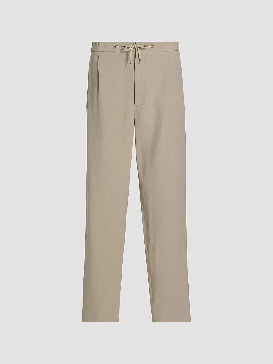 Linen Drawstring Pants by Armani