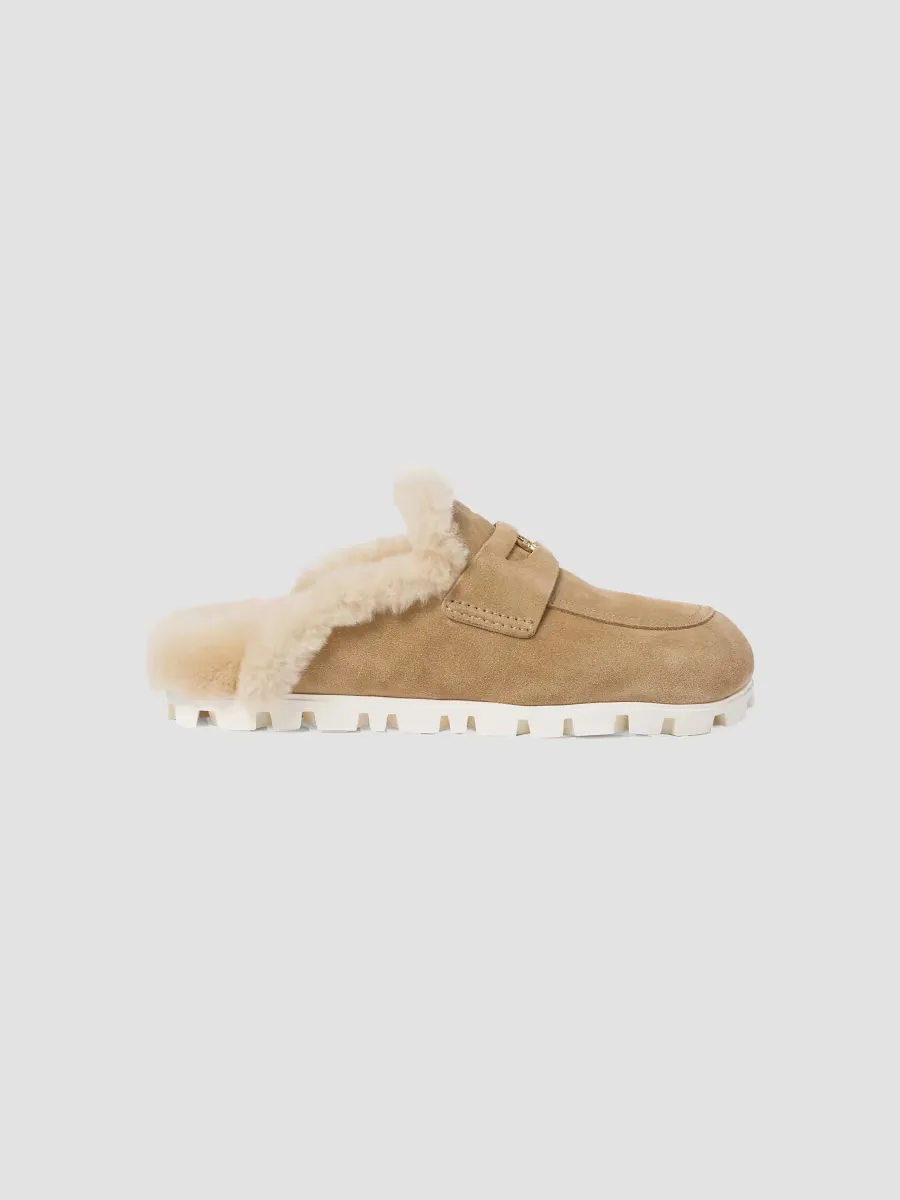 Suede Shearing Mules