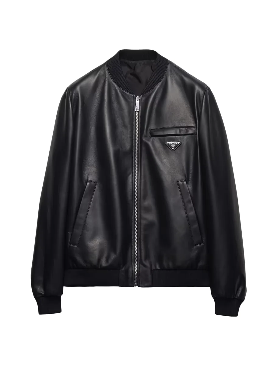 Nappa Leather Bomber Jacket by Prada