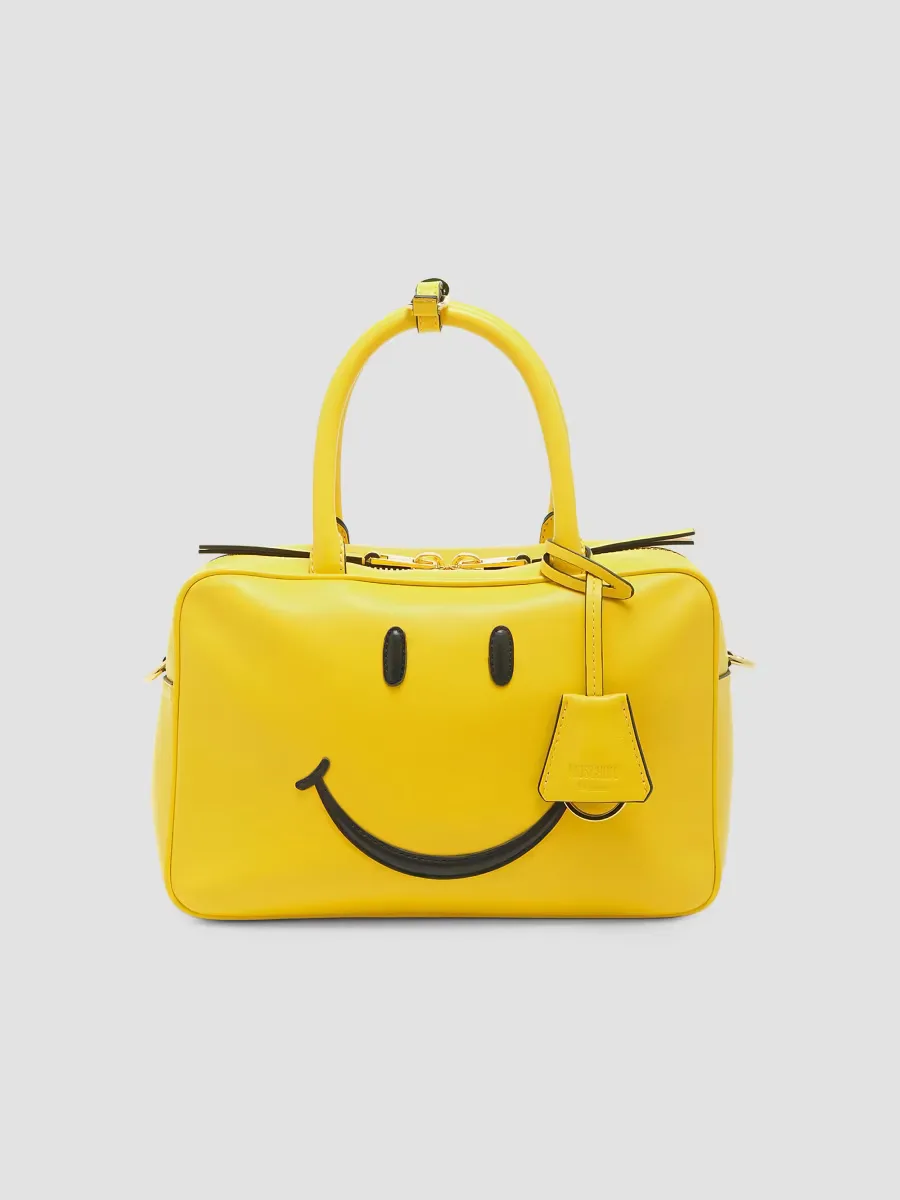 Smile Leather Top Handle Bag by Moschino