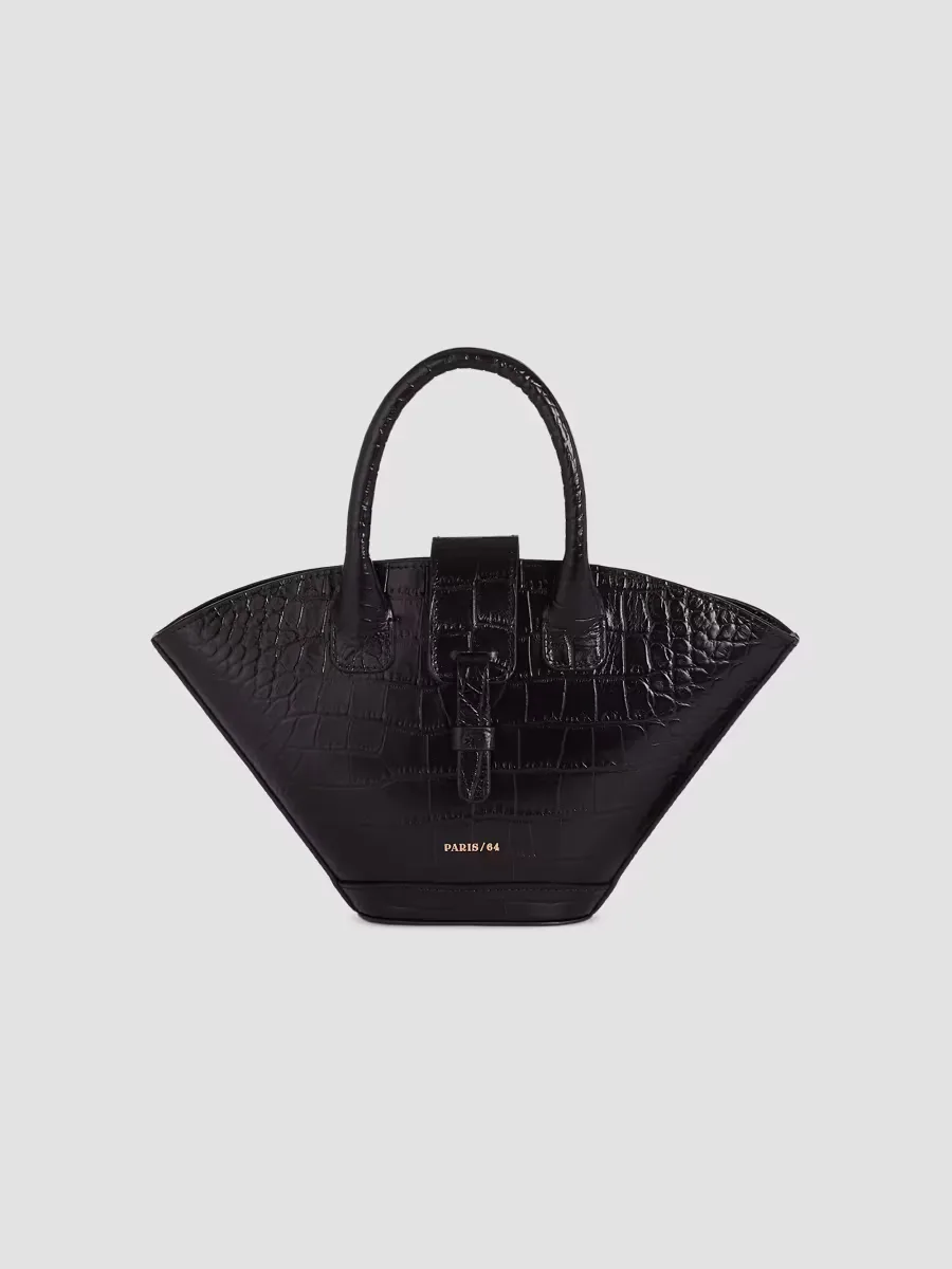 Lumire Mini Croc-Embossed Leather Top Handle Bag by PARIS/64