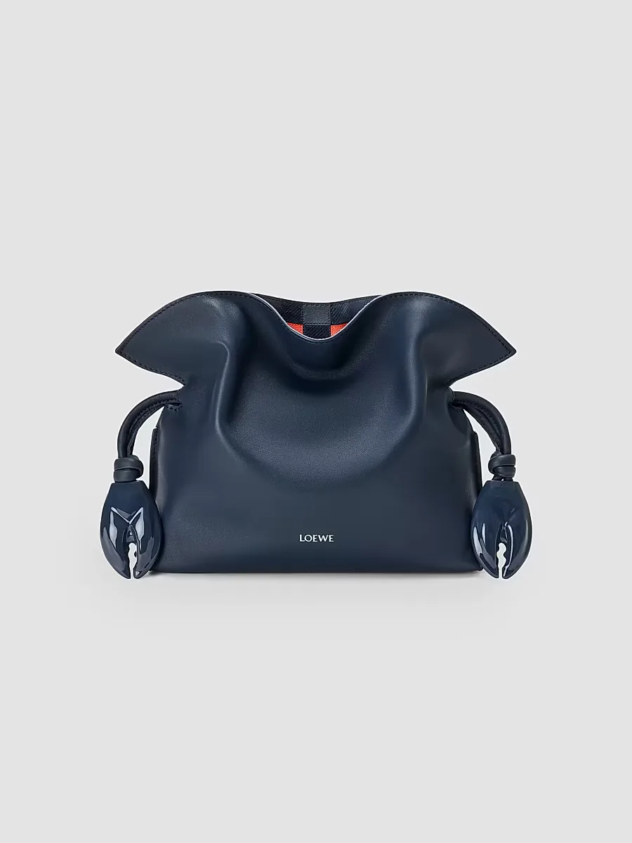 LOEWE x Cosima Von Bonin Flamenco Mini Check-Intarsia & Leather Clutch by LOEWE