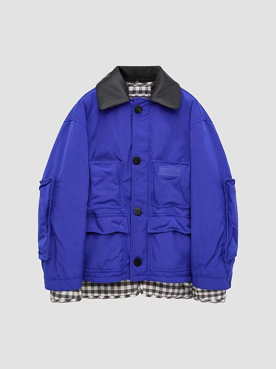 Gingham-Trim Parka by LOEWE