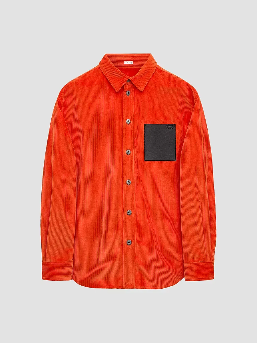 Leather-Pocket Corduroy Shirt by LOEWE